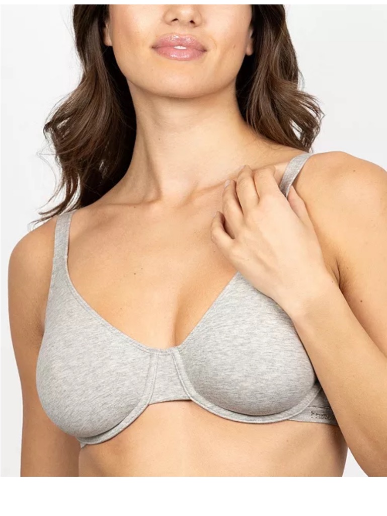 Nwot Fruit Of The Loom Light Heather Gray Underwire Cotton Bra